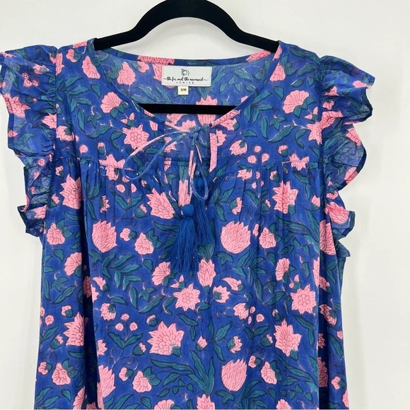 The Fox and The Mermaid Venice Aarya Tent Maxi Dress Floral Sleeveless Tiered M - Picture 9 of 15